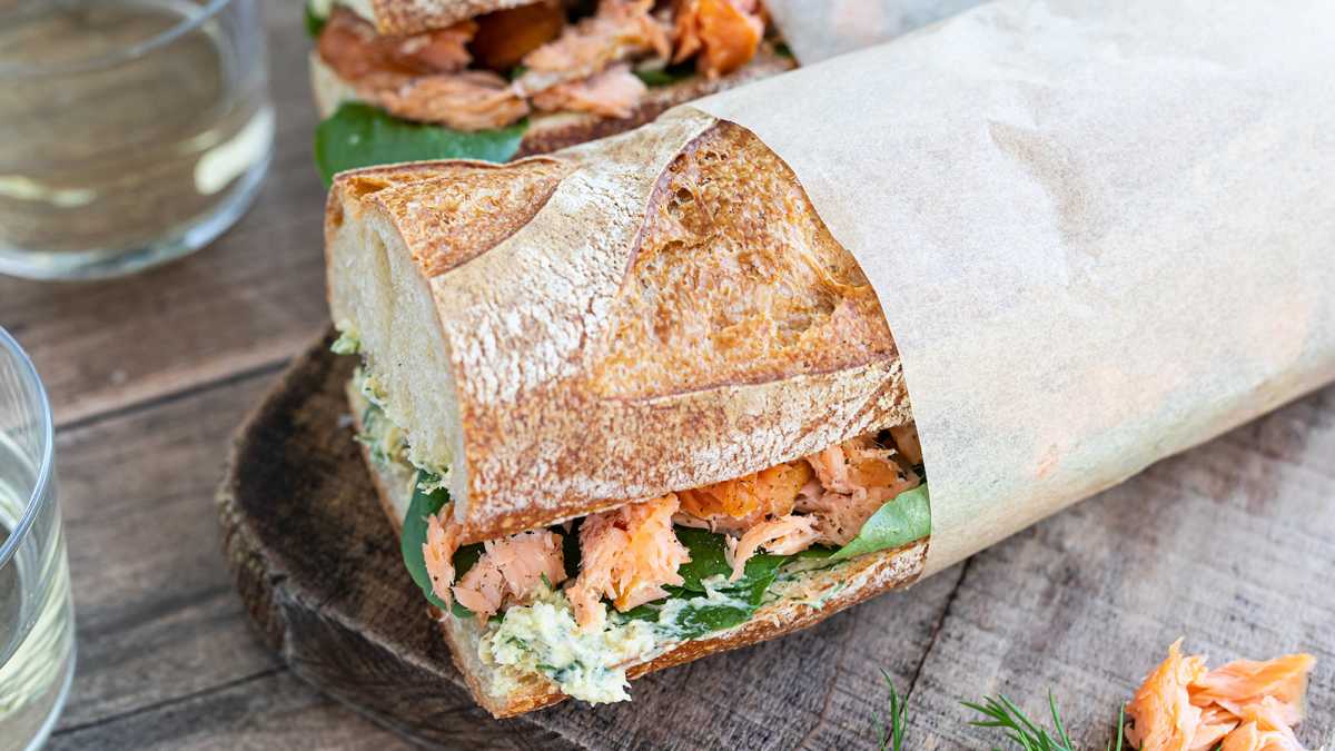 SALMON FRICASSE SANDWICH - SIDE OF SALAD