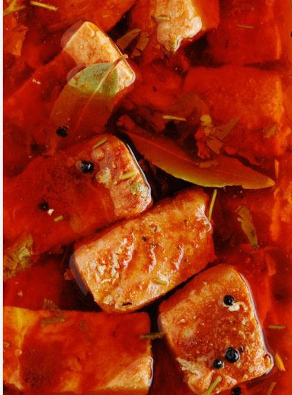 PICKLED SALMON CUBES