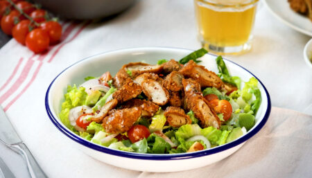 SOUTHERN FRIED CHICKEN OVER SALAD