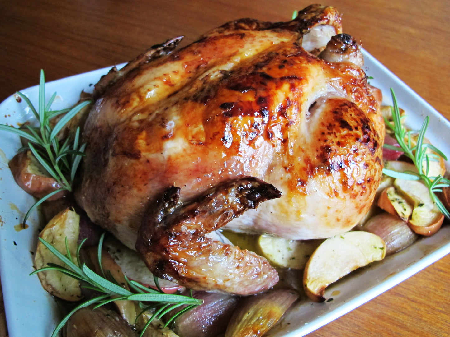 WHOLE ROASTED CHICKEN WITH APPLE LEMON STUFFING